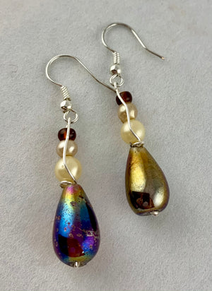 Pearly Pearly Glass Earrings