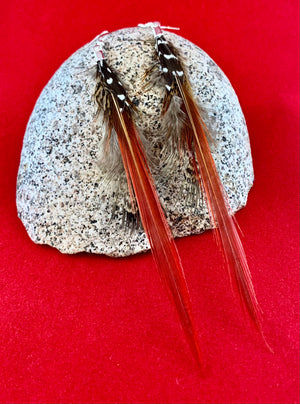 Copper Pheasant Feather Earrings