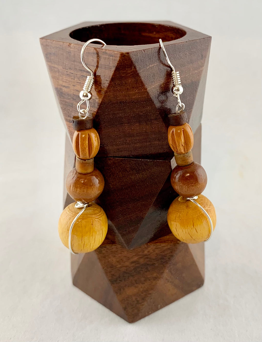 Wooden Strength Wire Wrapped Earrings