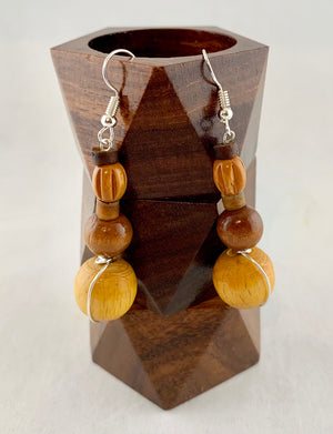 Wooden Strength Wire Wrapped Earrings