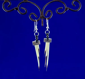 Silver and Glass Porcupine Earrings