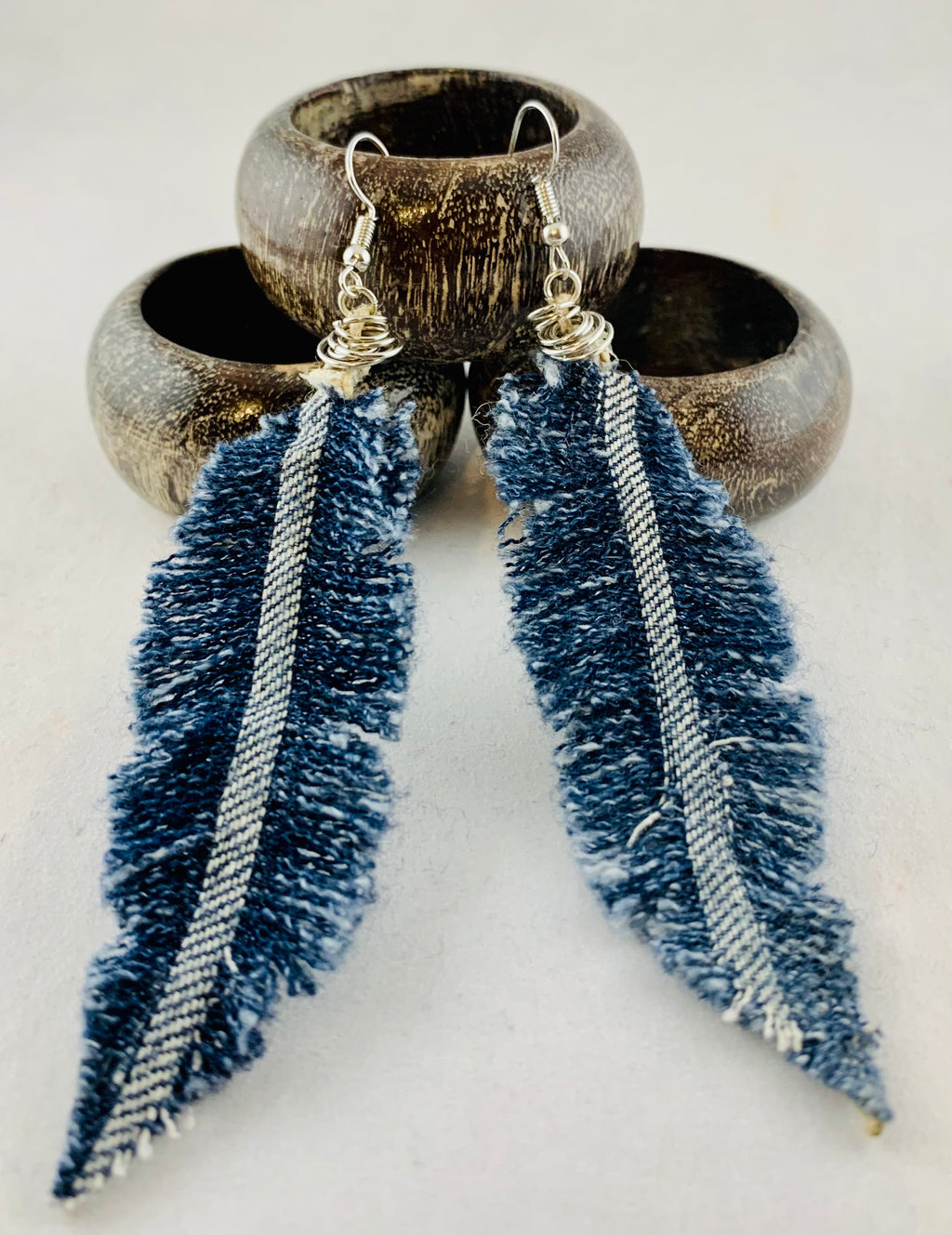 Lotsa Loops Silver Denim Earrings