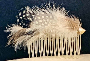 Polkadot Pearl Quick Feather Fascinator