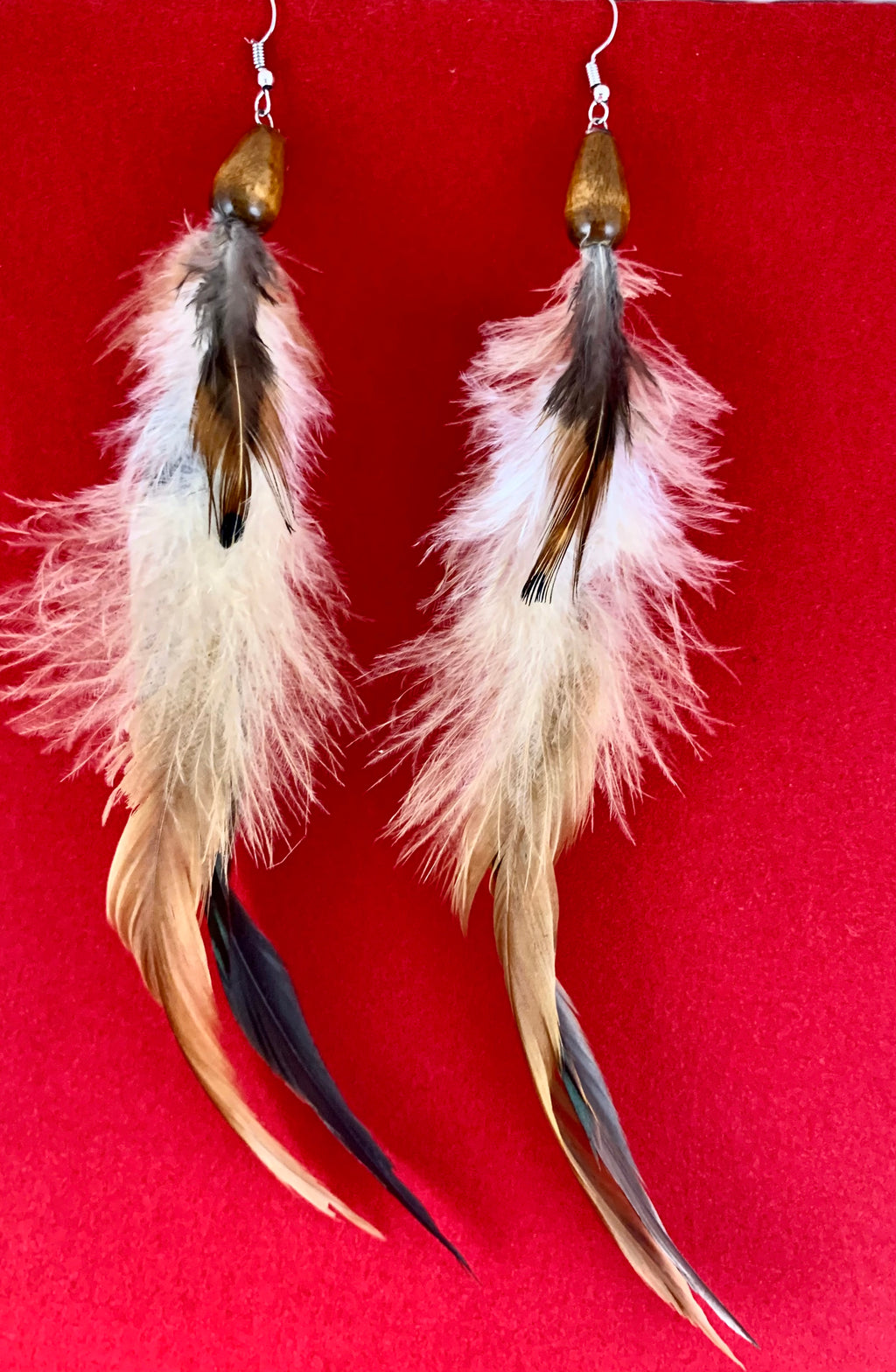 Natural Treasure Long Feather Earrings